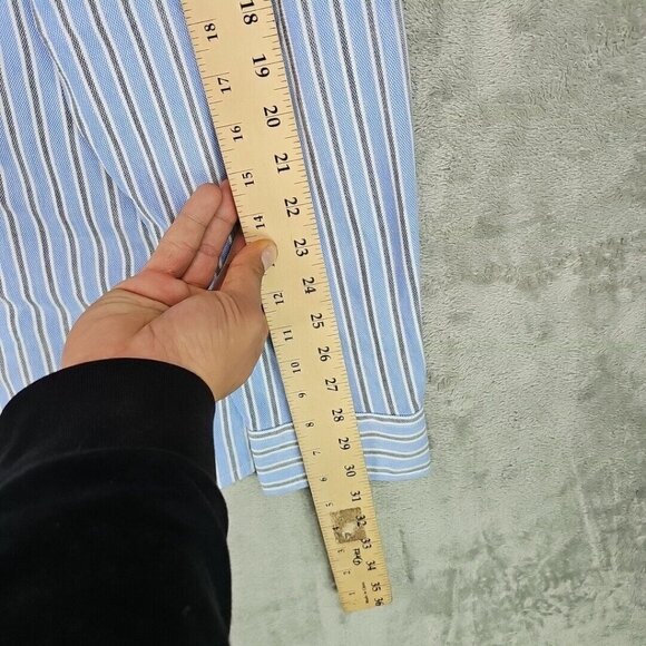 Ralph Lauren Knit Oxford Shirt Mens Size 3XB Blue Striped Embroidered Pony - Picture 4 of 8